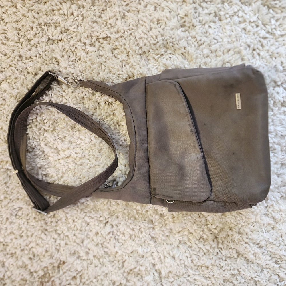 Travelon Anti-Theft Crossbody Bag Purse Shoulder Travel Everyday Brown‎